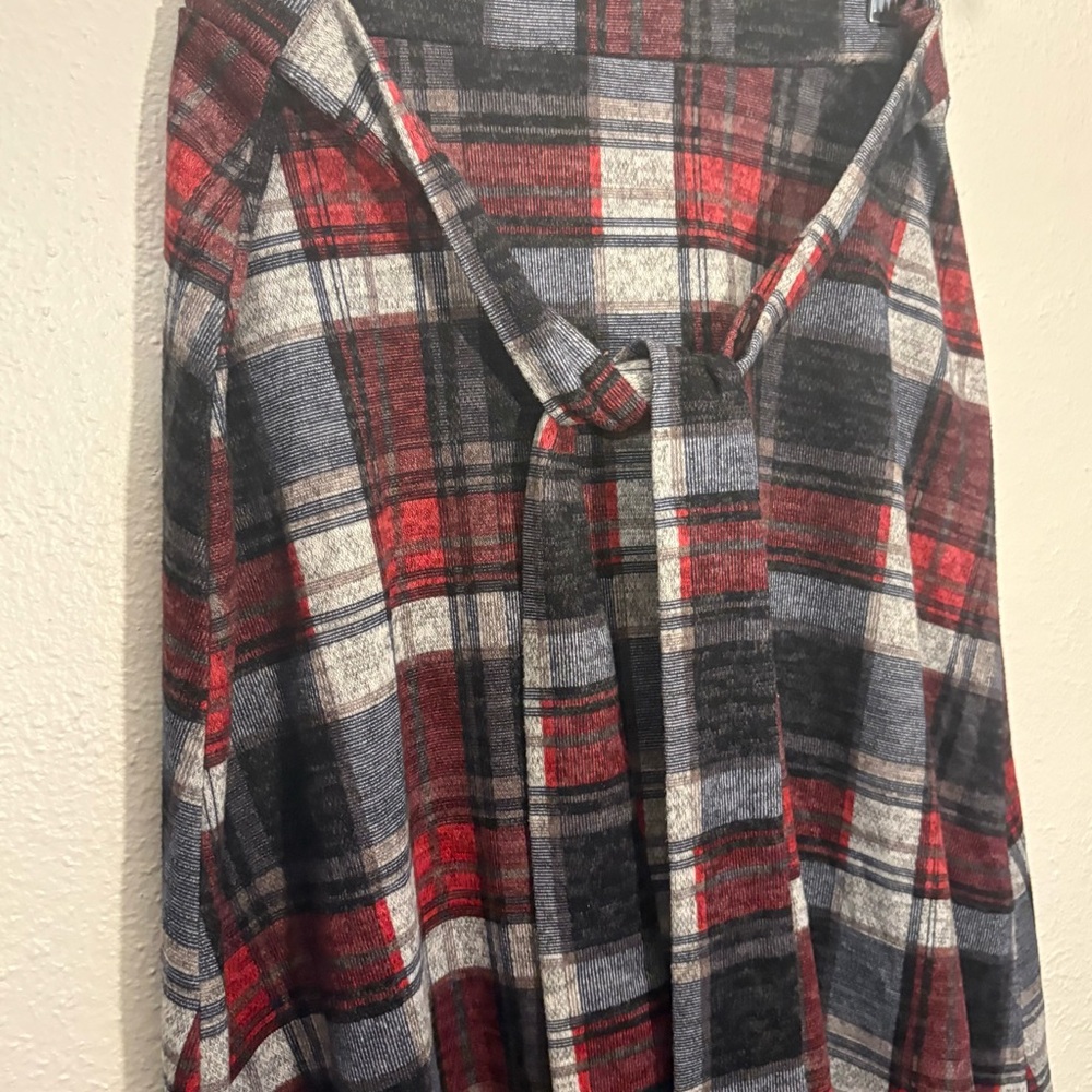 NYCC New York Clothing Co Plaid Midi Skirt Multicolor Womens Sz M Elastic Waist - Picture 6 of 6